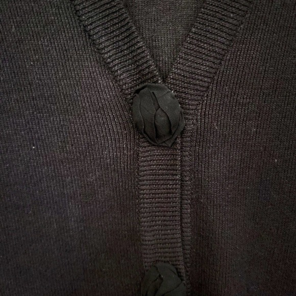 Pura Cardigan Sweater Button Front‎ Oversized Minimalist Relaxed Black Size 1X - Picture 5 of 8